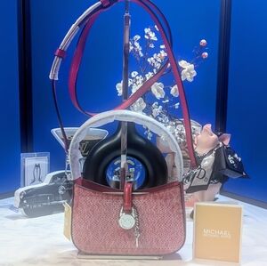Michael Kors Pink Sequin Shoulder Bag with Gunmetal Hardware